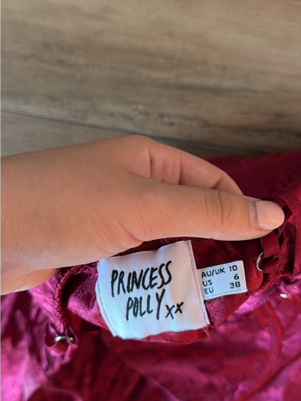 Princess Polly Floral Jacquard Slip Dress in Fuchsia - Picture 2 of 2